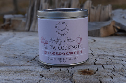 Tallow Cooking Oil: Bold + Smoky Garlic Herb